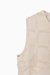 cut jacquard check blouse