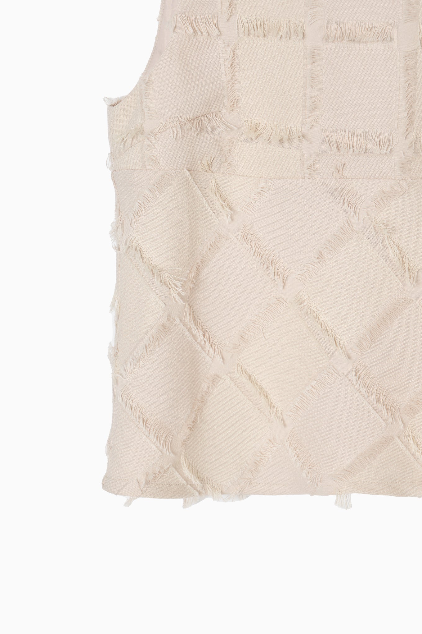 cut jacquard check blouse