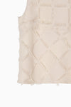 cut jacquard check blouse