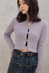 CROPPED RIB CARDIGAN