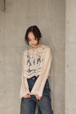 画像をギャラリービューアに読み込む, EMBROIDERY LACE BLOUSE
