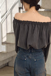 STRIPE OFF SHOULDER TOPS