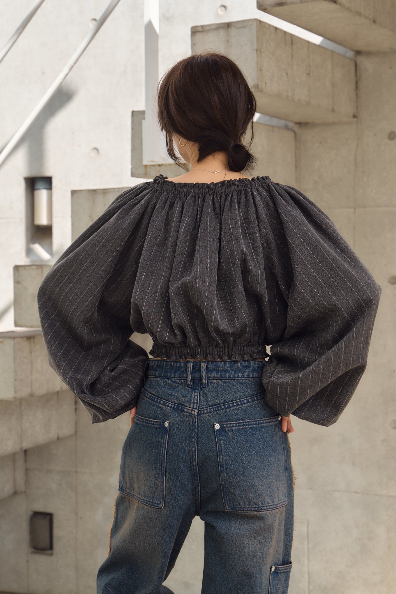 STRIPE OFF SHOULDER TOPS