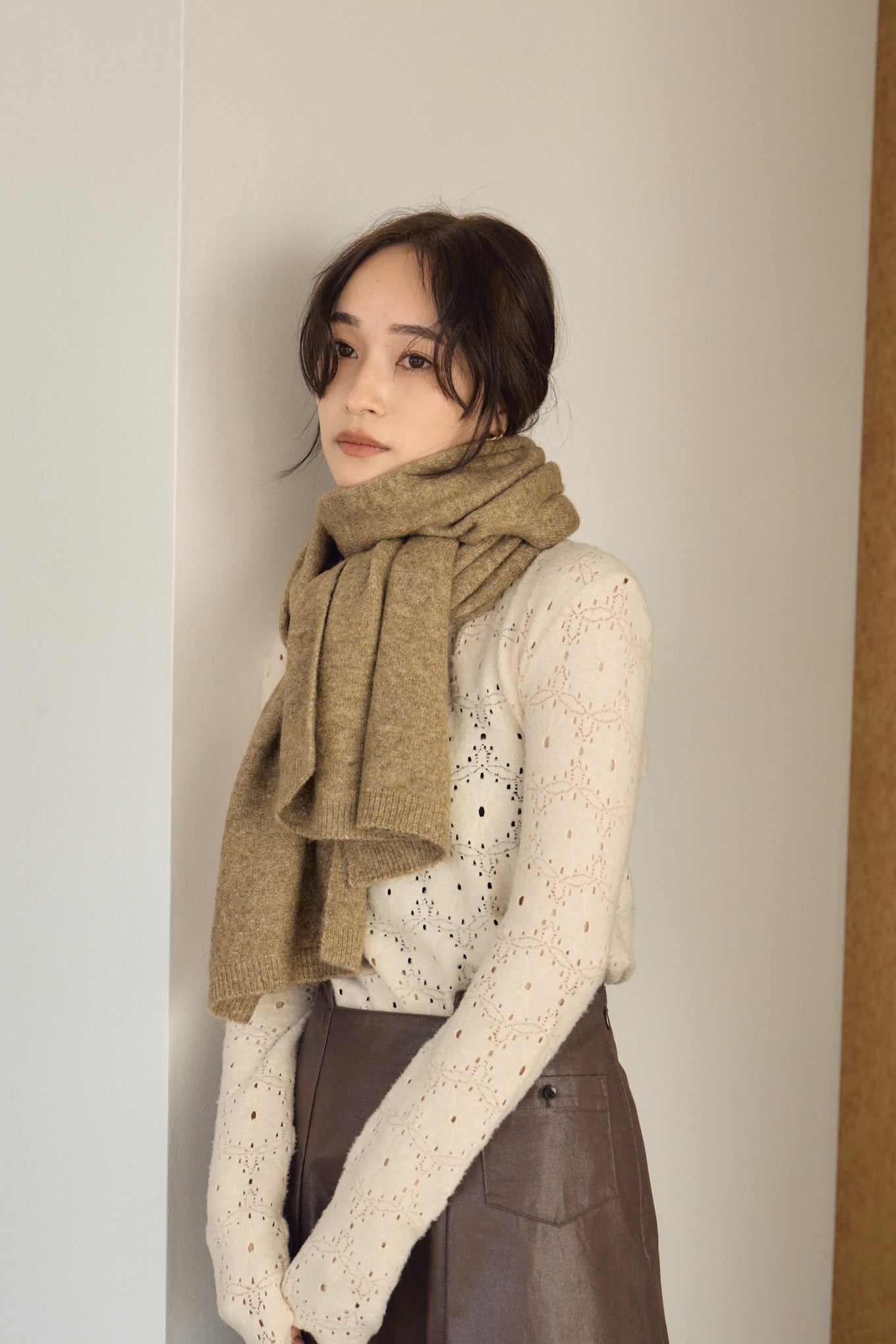 MELANGE KNIT STOLE