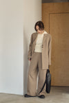 HERRINGBONE WIDE PANTS