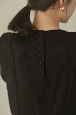 画像をギャラリービューアに読み込む, suede gather dress
