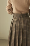 CHECK PLEATS VOLUME SKIRT
