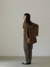 SUEDE GATHER BLOUSE