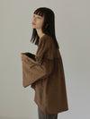 SUEDE GATHER BLOUSE