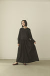 suede gather dress