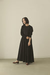 suede gather dress