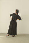 suede gather dress