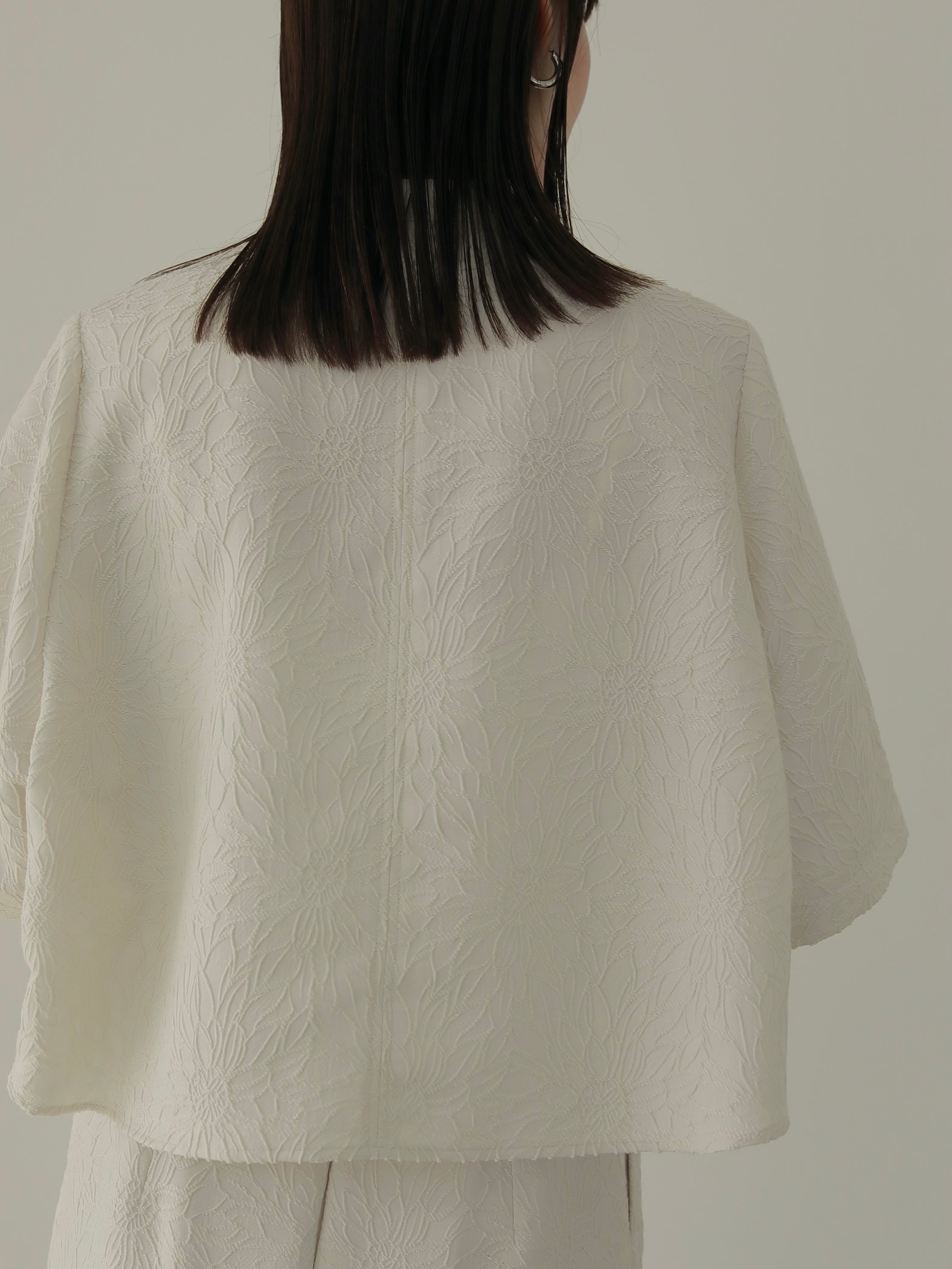 JACQUARD CROPPED BLOUSE