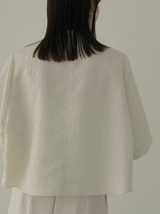 JACQUARD CROPPED BLOUSE