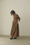 suede gather dress