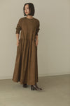 suede gather dress