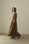 suede gather dress