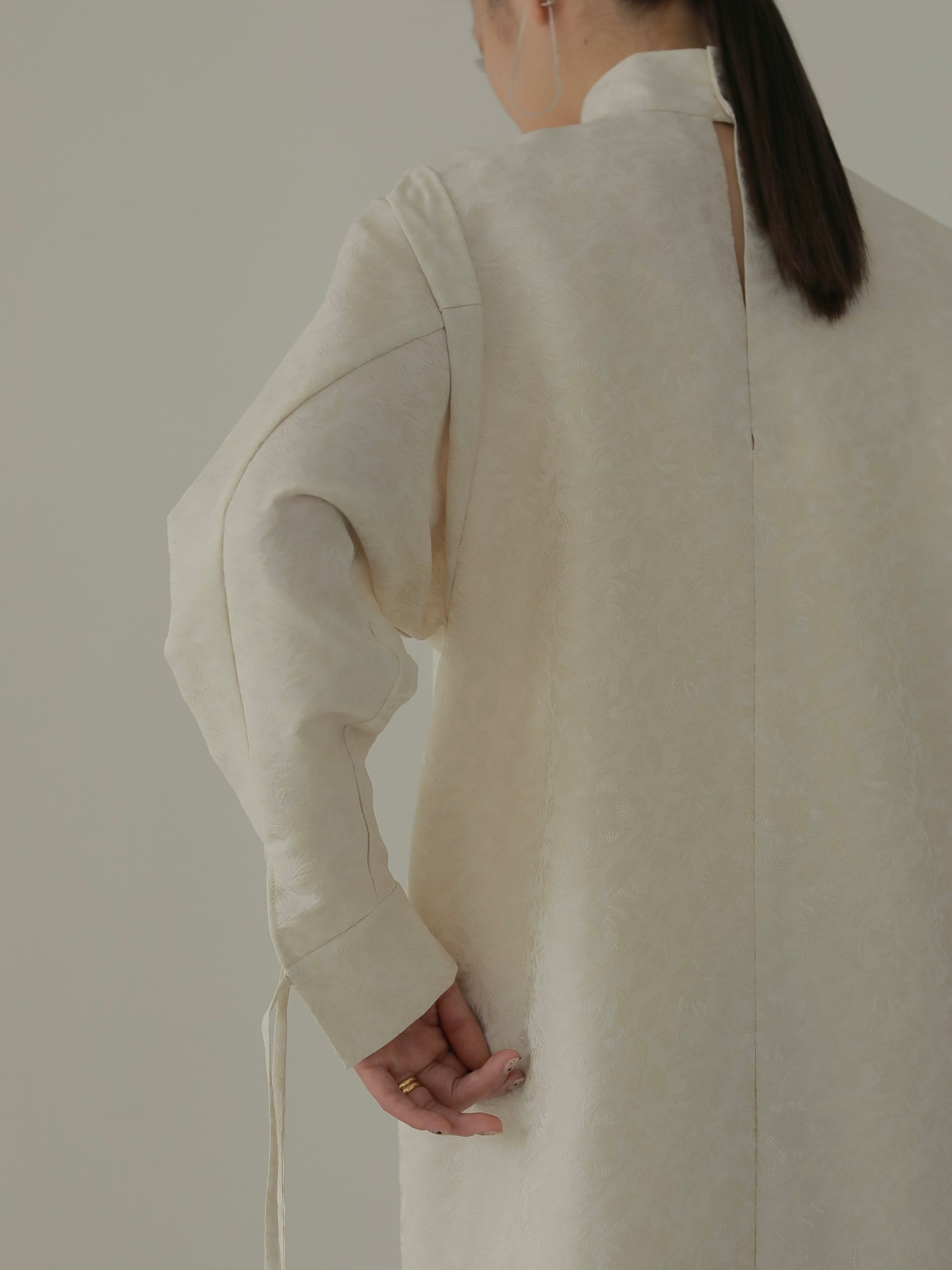 DOLMAN SLEEVE JACQUARD DRESS