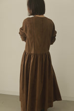 画像をギャラリービューアに読み込む, suede gather dress
