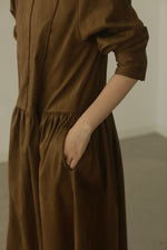 画像をギャラリービューアに読み込む, suede gather dress
