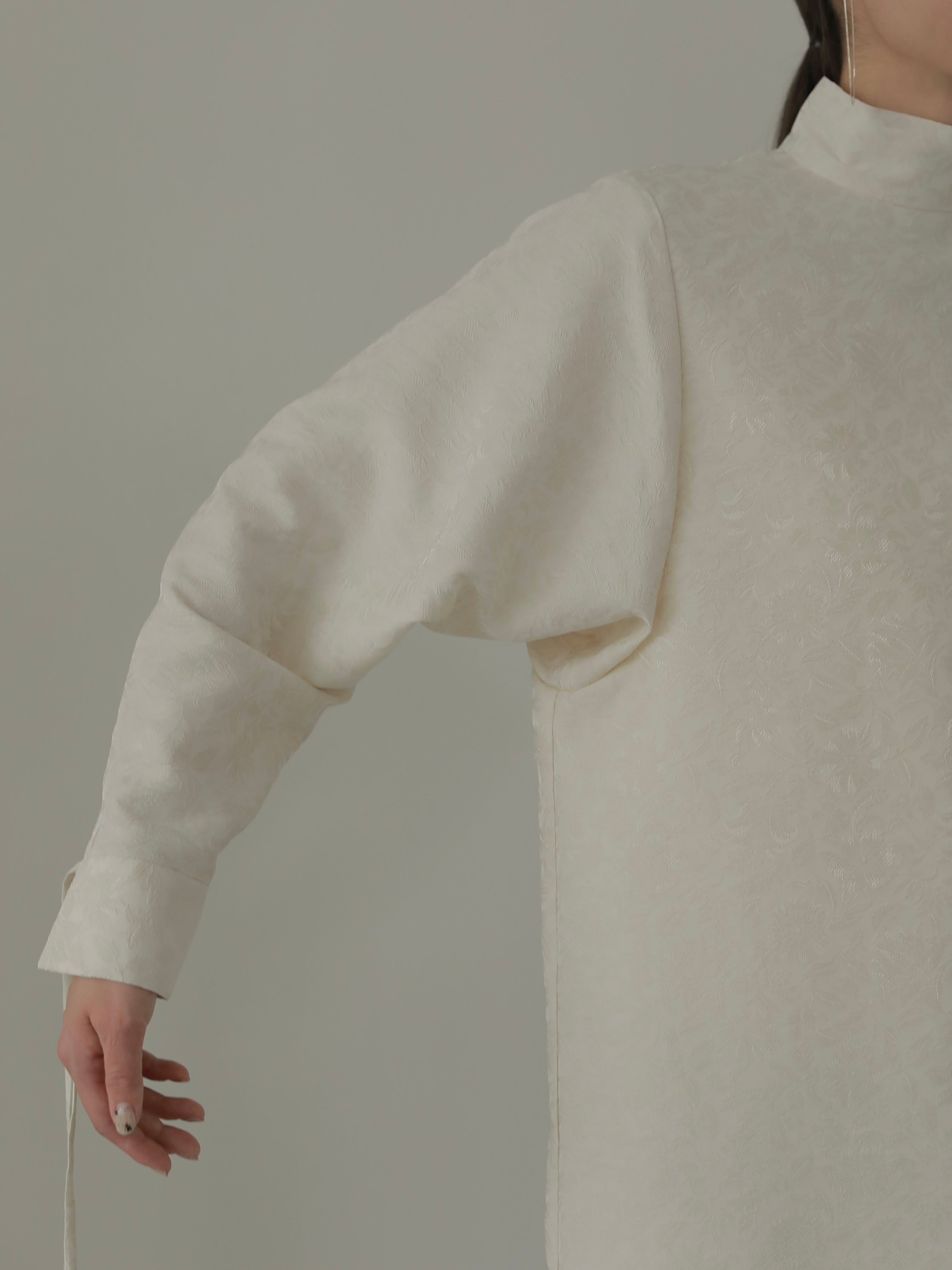 DOLMAN SLEEVE JACQUARD DRESS