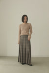 CHECK PLEATS VOLUME SKIRT