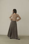 CHECK PLEATS VOLUME SKIRT