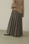 CHECK PLEATS VOLUME SKIRT