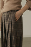 CHECK PLEATS VOLUME SKIRT