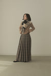 CHECK PLEATS VOLUME SKIRT