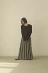 CHECK PLEATS VOLUME SKIRT