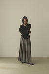 CHECK PLEATS VOLUME SKIRT