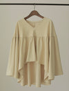 SUEDE GATHER BLOUSE