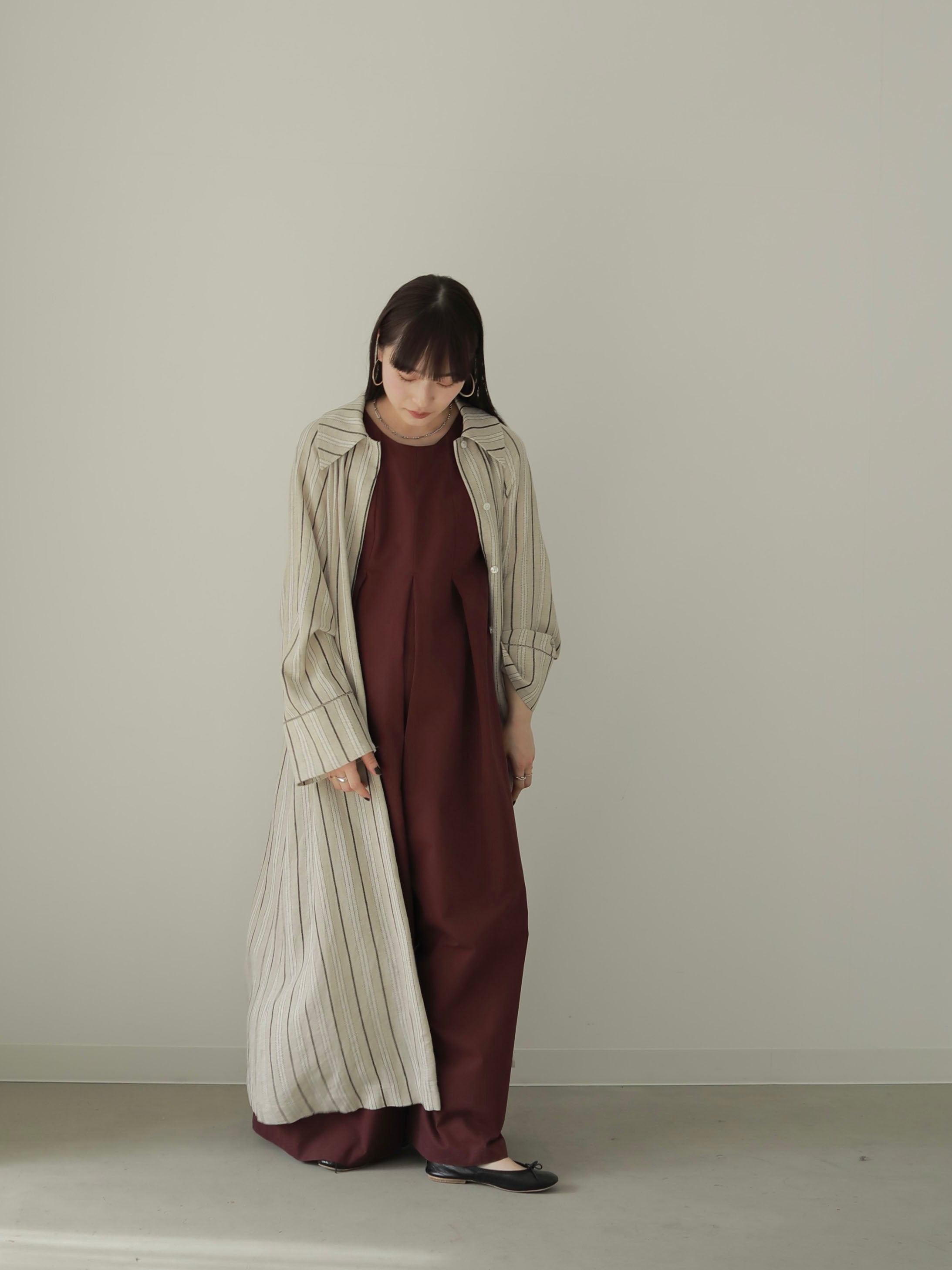 STRIPE LINEN COAT