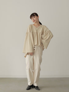 SUEDE GATHER BLOUSE