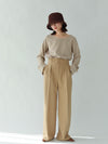 HIGH WAIST TUCK PANTS