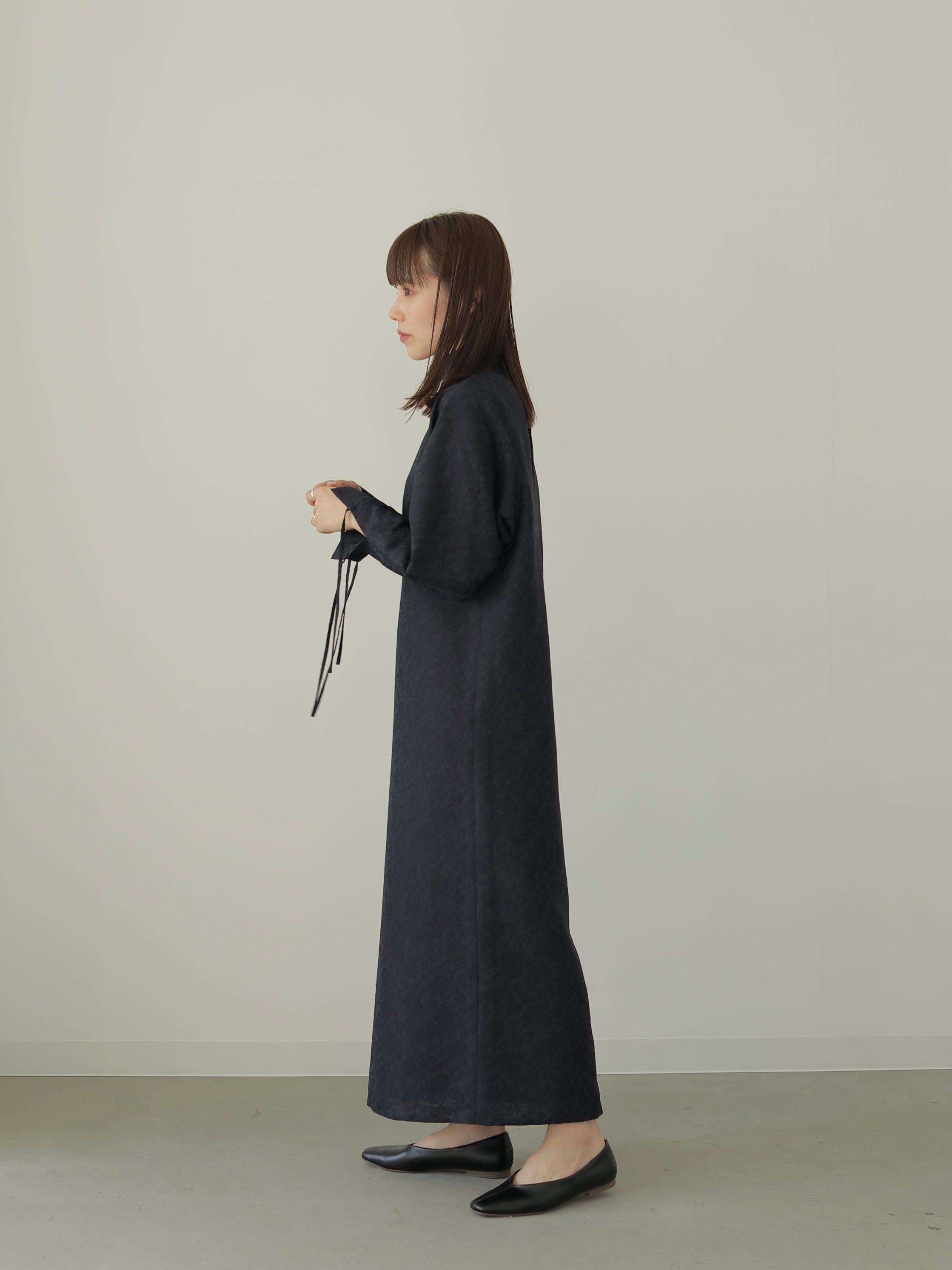DOLMAN SLEEVE JACQUARD DRESS