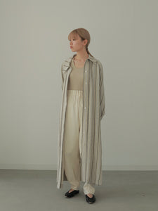 STRIPE LINEN COAT