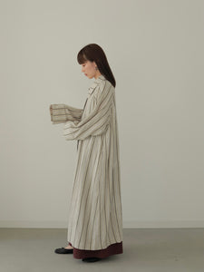 STRIPE LINEN COAT