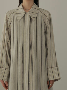 STRIPE LINEN COAT