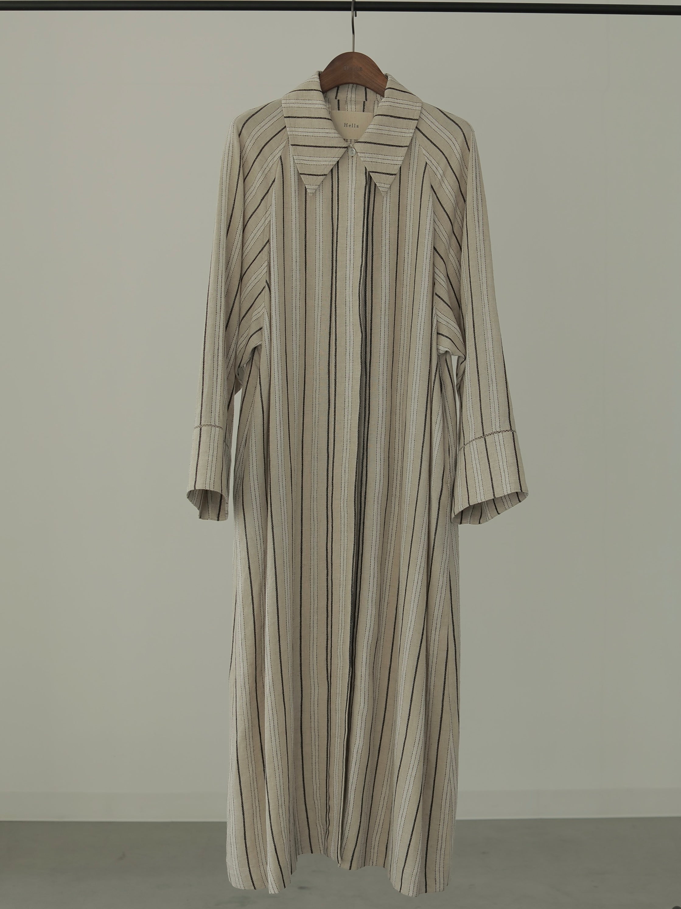 STRIPE LINEN COAT
