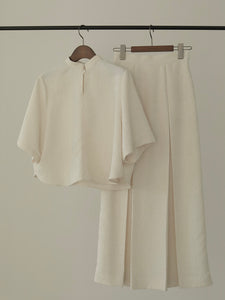 JACQUARD CROPPED BLOUSE