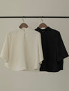 JACQUARD CROPPED BLOUSE