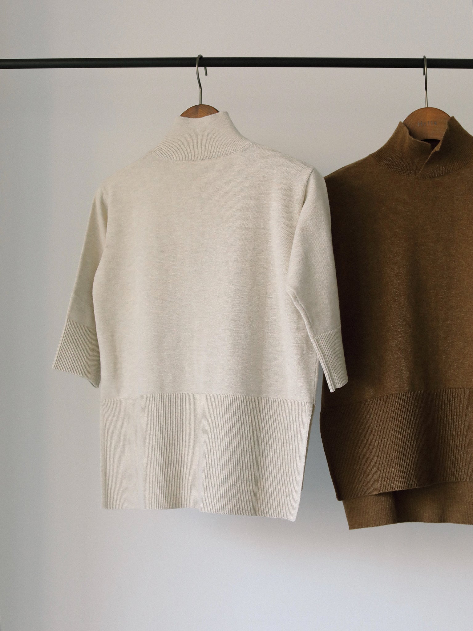 HIGH NECK MELANGE KNIT