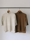 HIGH NECK MELANGE KNIT