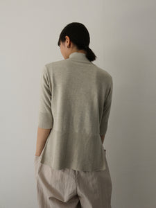 HIGH NECK MELANGE KNIT